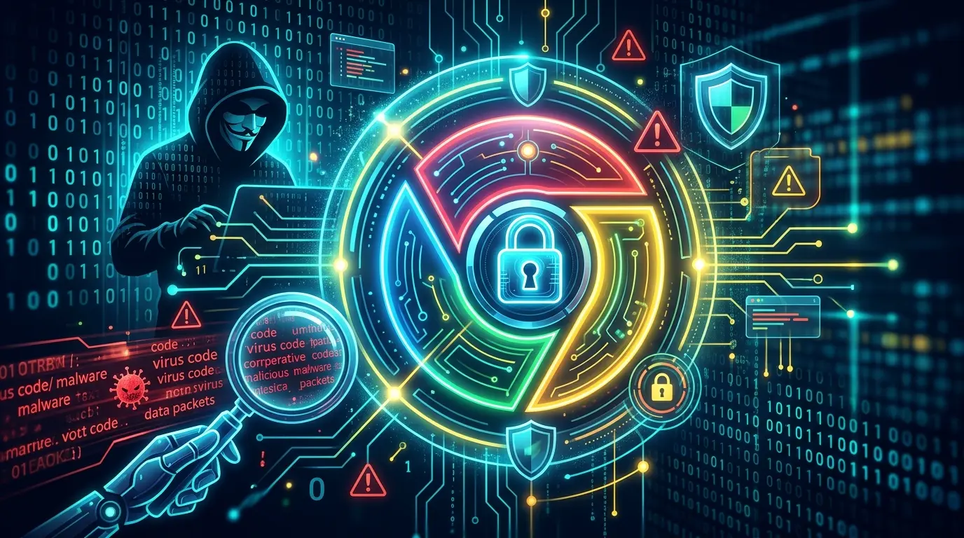 Visual representation of smartphone security, showing cyber defense shields and warnings.